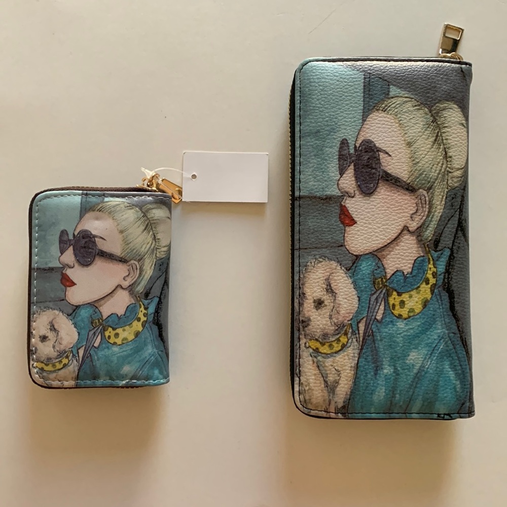 Puppy Wallet and Credit Card Holder Set of 2